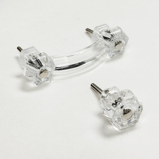 Glass Depression Clear Drawer Pull and Cabinet Knobs.