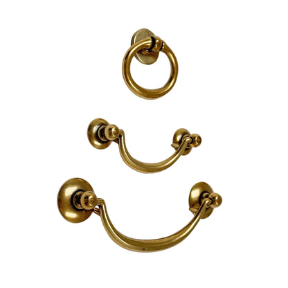 Ring Pulls "Sicily" Bail Antique Brass Hardware.
