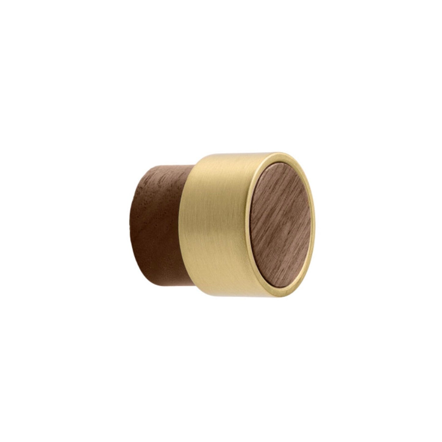 Oak, Walnut, Black and Brass "Radio"  Round Cabinet Knobs