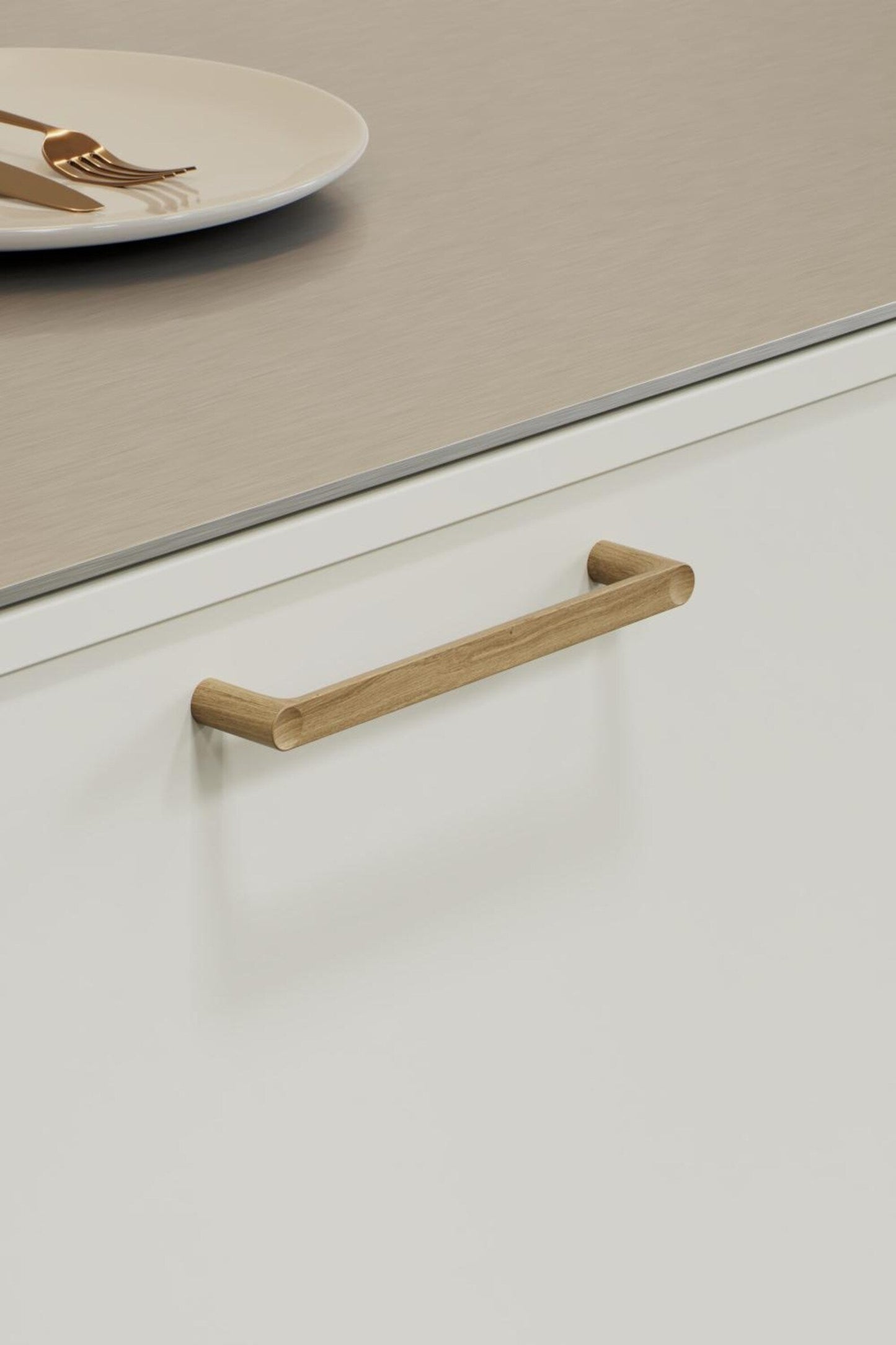 Lacquered Oak Wood "Punto" Cabinet Knob and Drawer Pulls