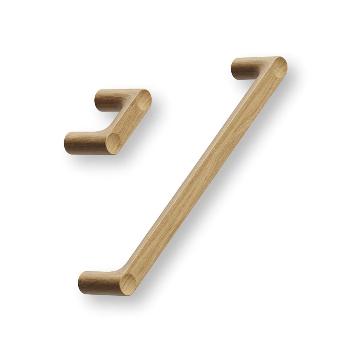 Lacquered Oak Wood "Punto" Cabinet Knob and Drawer Pulls