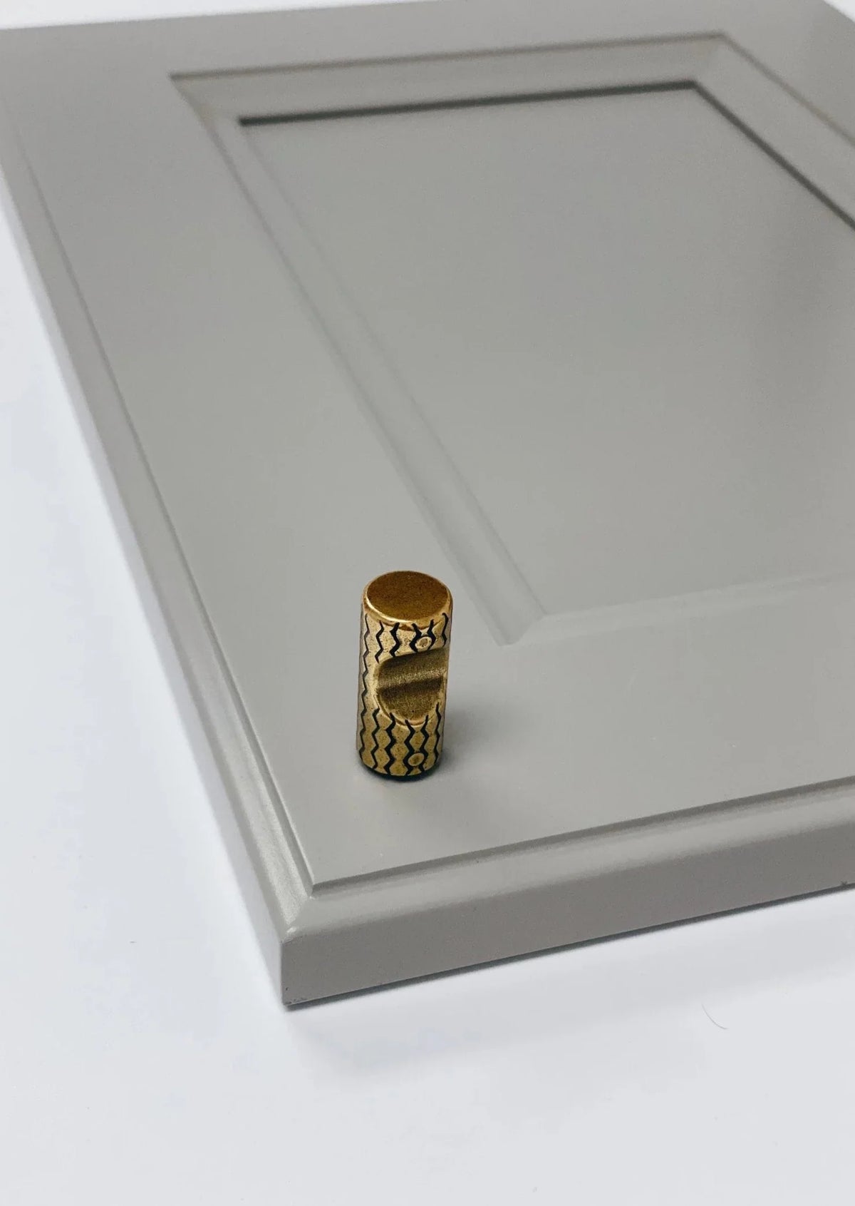 U-Shaped Antique Brass "Venice" Cabinet Knob and Drawer Pulls.
