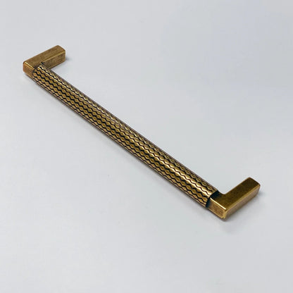 U-Shaped Antique Brass "Venice" Cabinet Knob and Drawer Pulls.