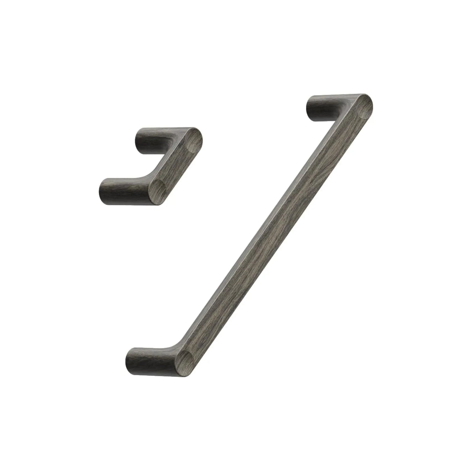 Dark Oak Lacquered Wood "Punto" Cabinet Knob and Drawer Pulls