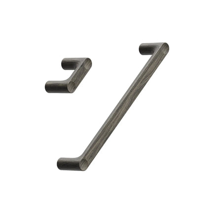 Dark Oak Lacquered Wood "Punto" Cabinet Knob and Drawer Pulls