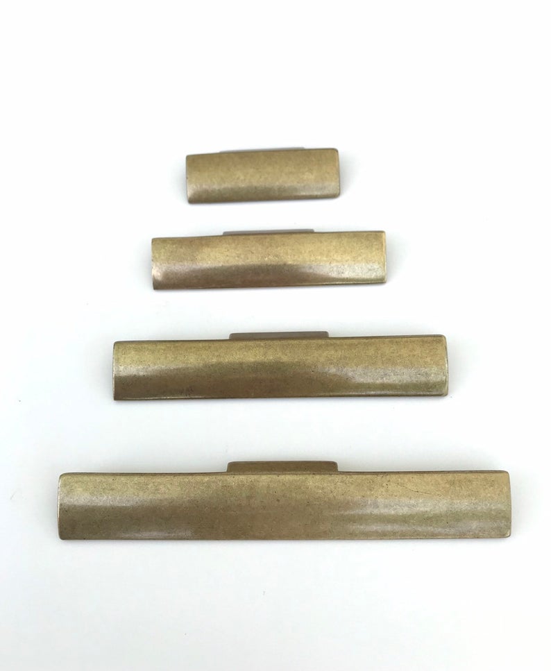 Rectangular "Dara" Aged Brass Drawer Pulls - Cabinet Handles.