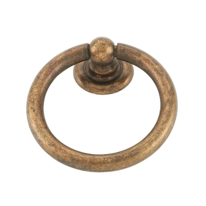 Worn Brass "Capri" Cabinet Drawer Ring Pulls.