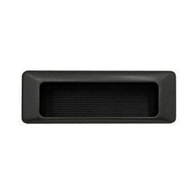 Recessed Matte Black Drawer Pulls.