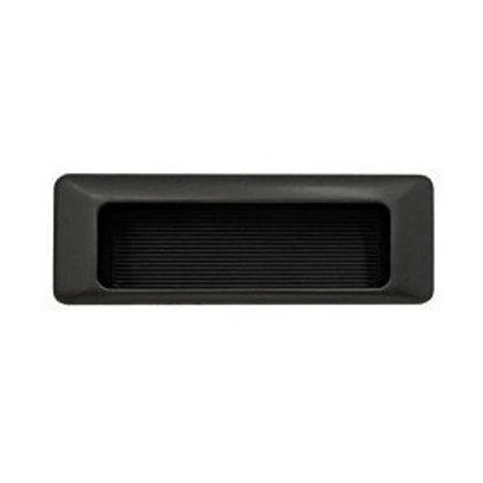 Recessed Matte Black Drawer Pulls.