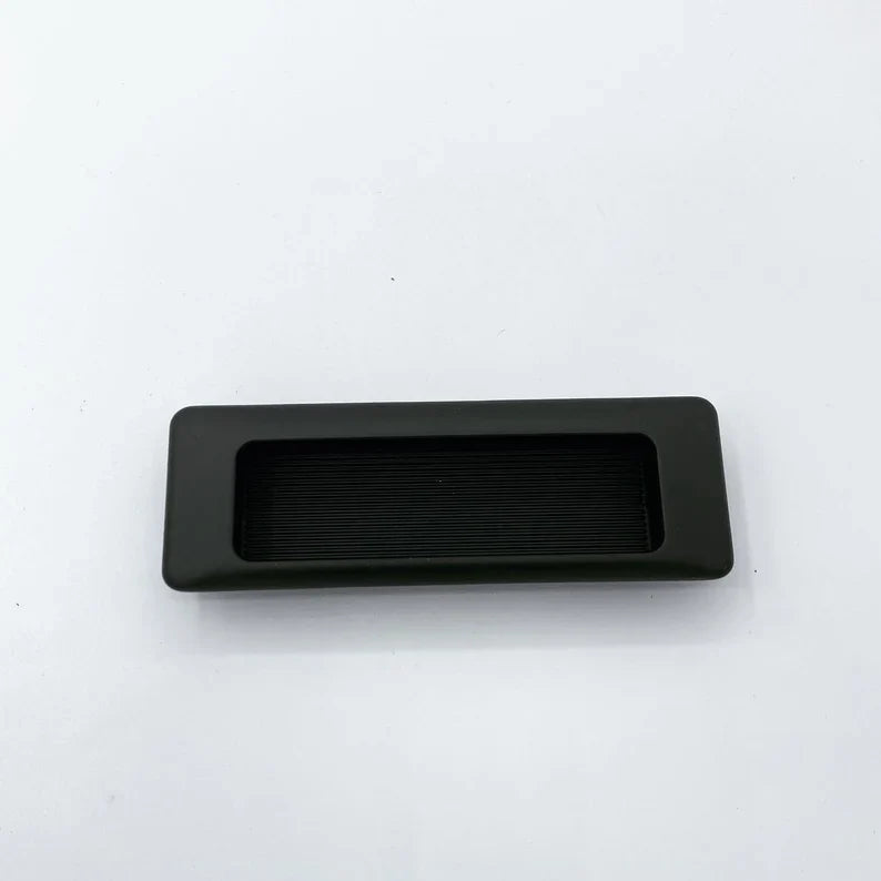 Recessed Matte Black Drawer Pulls.