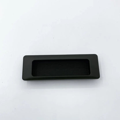 Recessed Matte Black Drawer Pulls.
