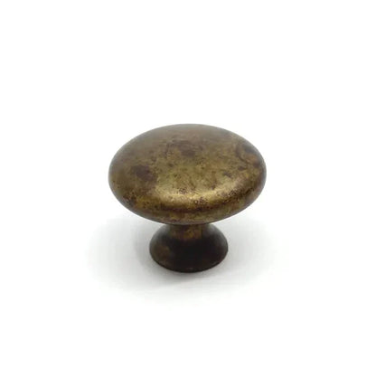 Round "Capri" Worn Brass Cabinet Knob