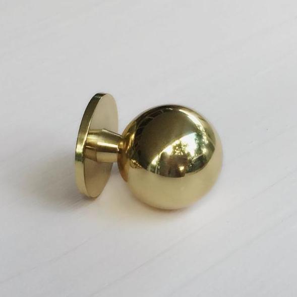 Polished Brass "Chandler" Ball Round Cabinet Knob.
