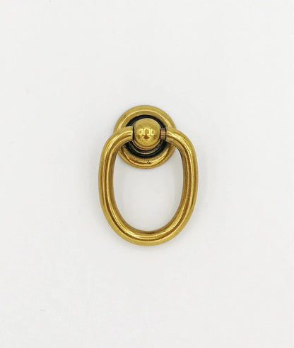 Ring Pulls "Oval" Bail Antique Brass Drawer Pulls.