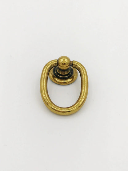 Ring Pulls "Oval" Bail Antique Brass Drawer Pulls