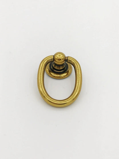 Ring Pulls "Oval" Bail Antique Brass Drawer Pulls.