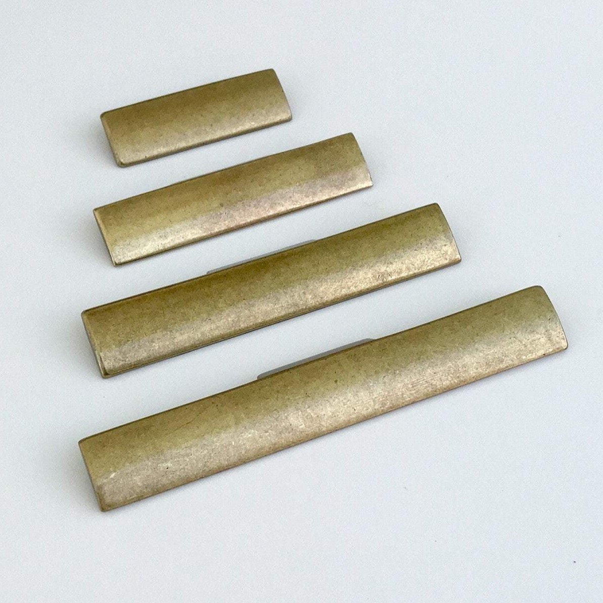 Rectangular "Dara" Aged Brass Drawer Pulls - Cabinet Handles.