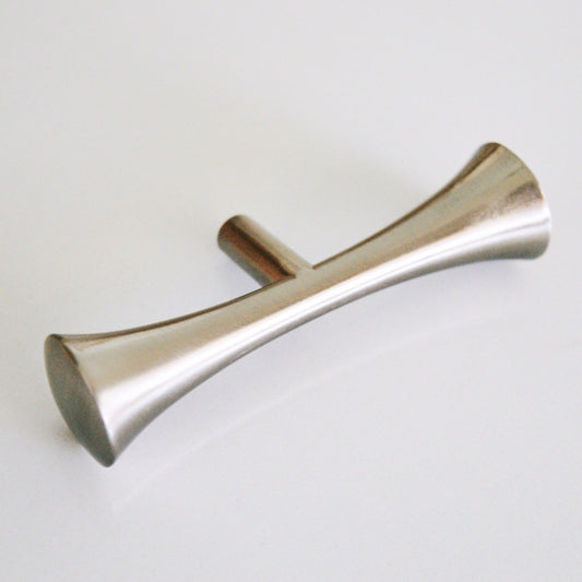 Hourglass "MCM 01" Brushed Nickel Mid-Century Drawer Pull