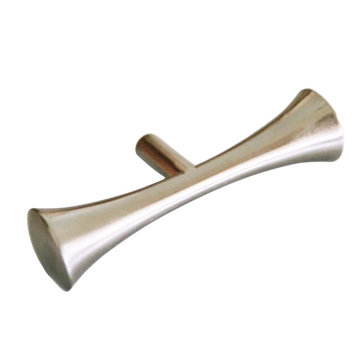 Hourglass "MCM 01" Brushed Nickel Mid-Century Drawer Pull.