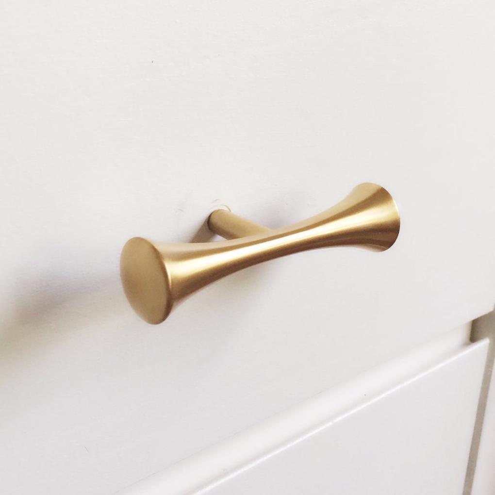 Satin Gold "Century" MCM 01 Drawer Pull - Cabinet Hardware.