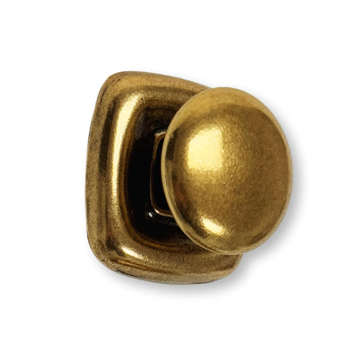 Ring Pull and Knob "Luca" Cabinet Pulls with Backplate in Antique Brass.