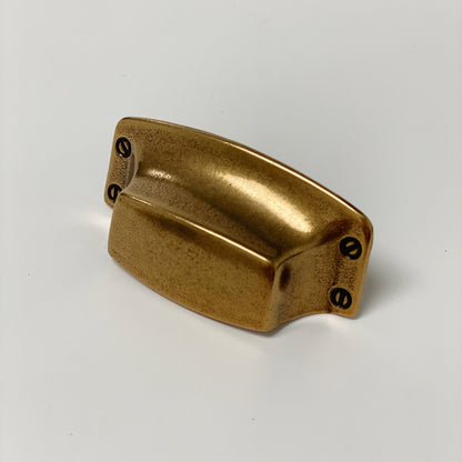 Drawer Cup Pull "Tuscany" in Antique Brass.