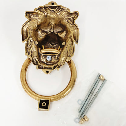 Brass Lionhead Door Knocker - Holiday Gift.