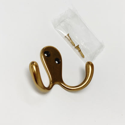 Medium Antique Brass "Capri" Modern Wall Hat and Coat Hook