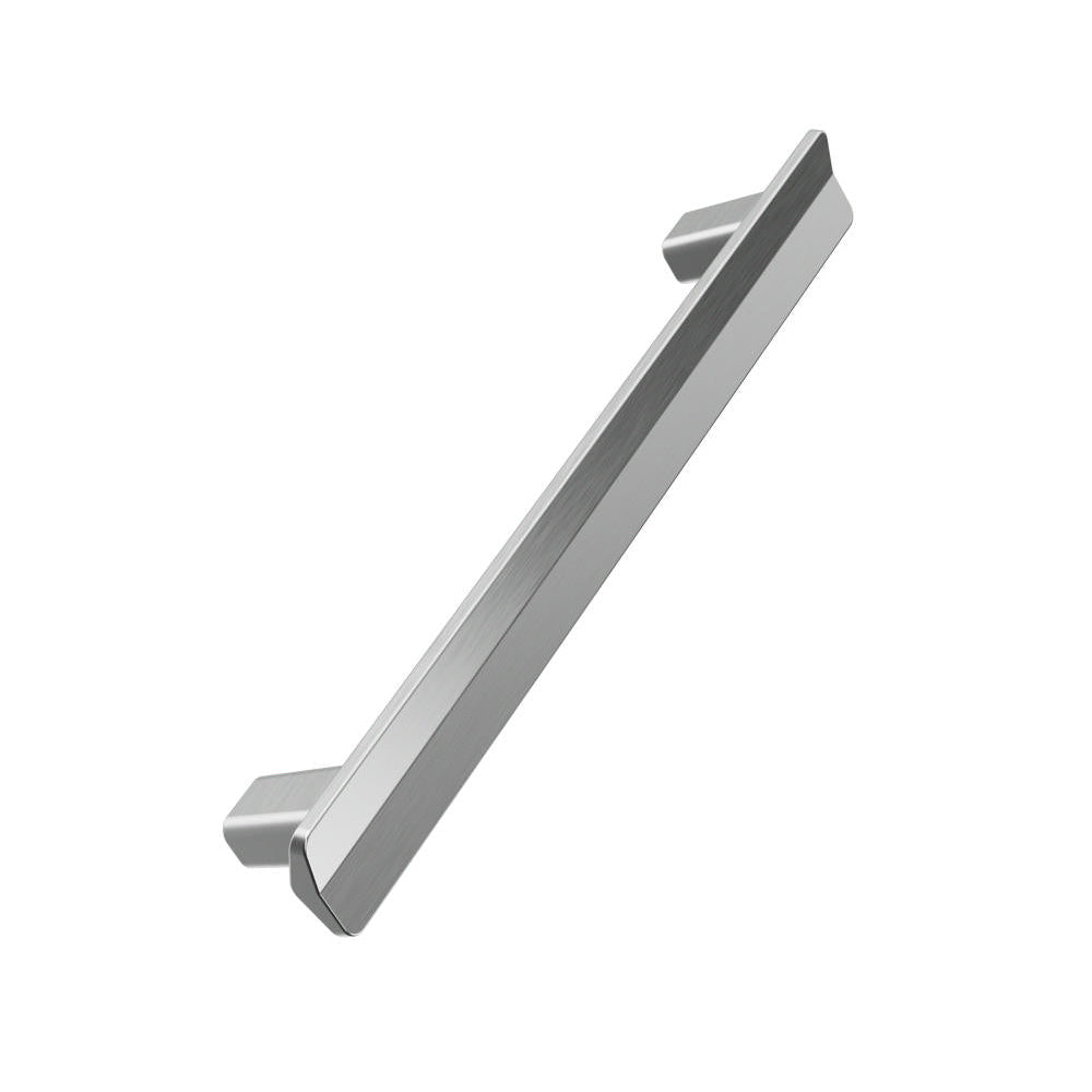 Satin Steel "Vis a Vis" Cabinet Knob and Drawer Pulls.
