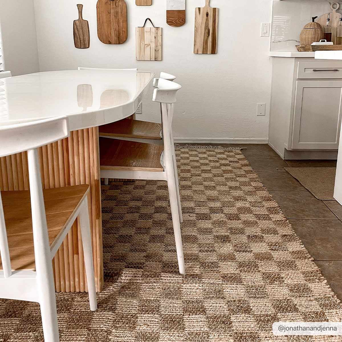 Ionut Checkered Jute Area Rug.