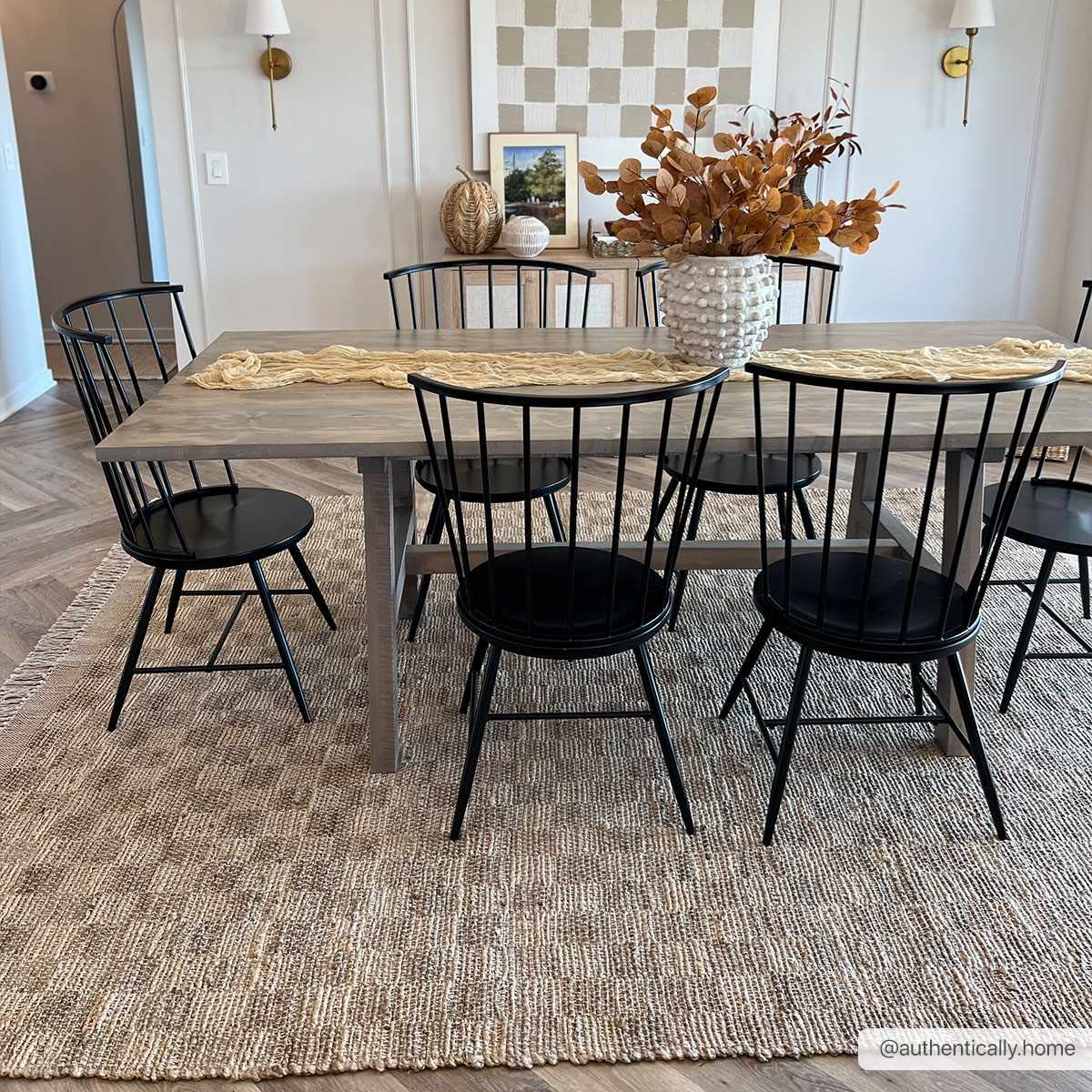 Ionut Checkered Jute Area Rug.