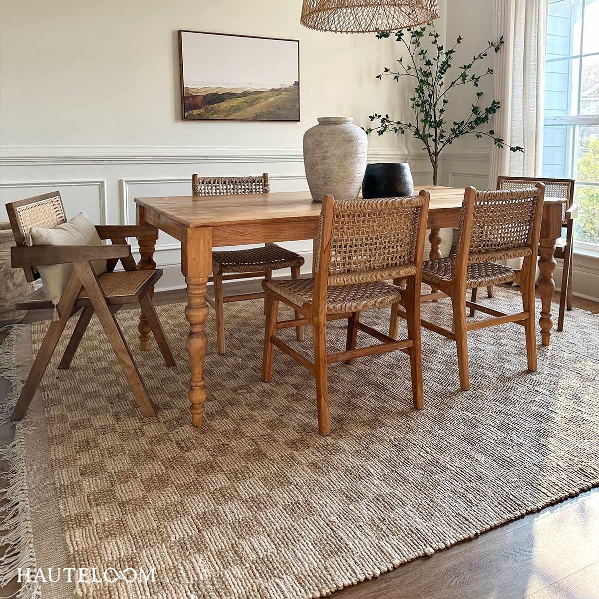 Ionut Checkered Jute Area Rug.