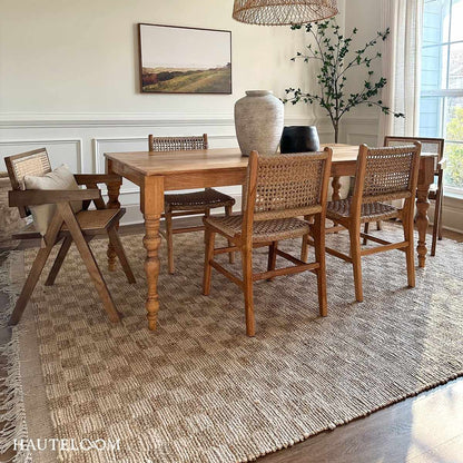 Ionut Checkered Jute Area Rug.