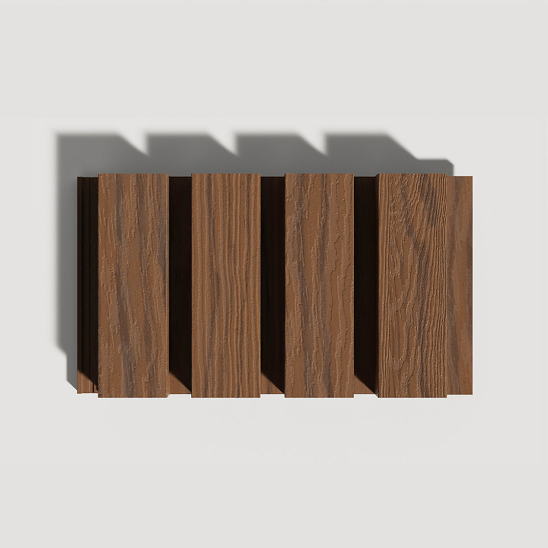 Exterior Wood-Look Composite Slat Panel Samples.