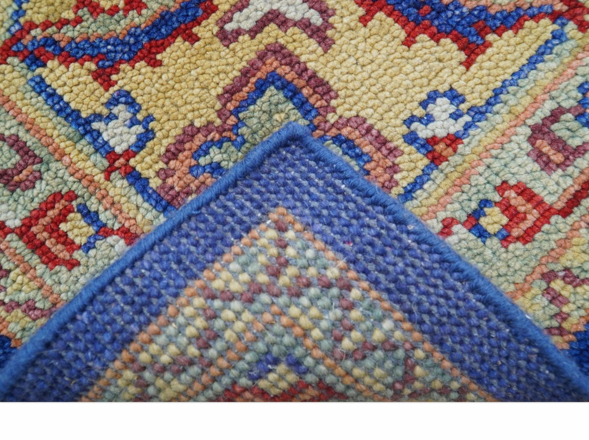 Isfahan Custom Made Traditional Blue And Beige Hand Knotted Wool Rug.