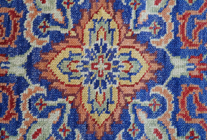 Isfahan Custom Made Traditional Blue And Beige Hand Knotted Wool Rug.