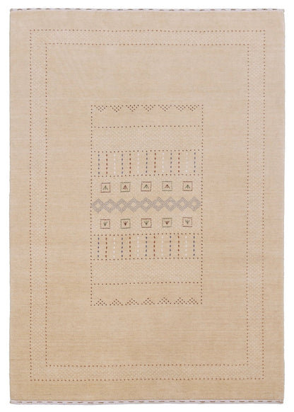 Ivory Contemporary Design Hand Loomed Wool Area Rug