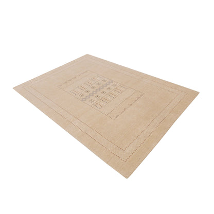 Ivory Contemporary Design Hand Loomed Wool Area Rug.