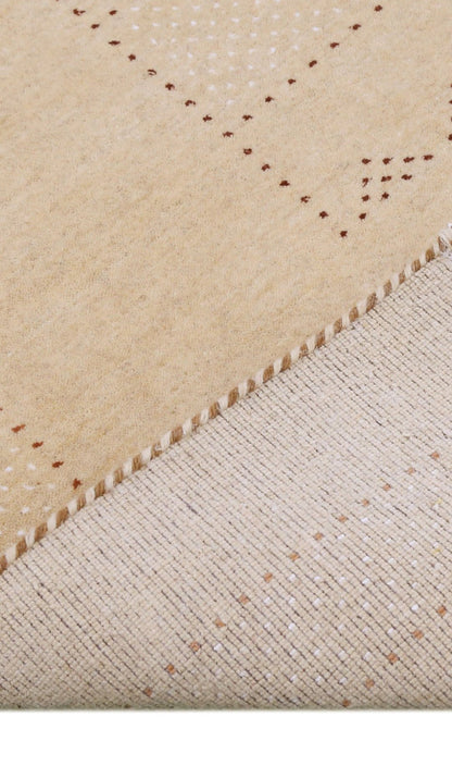 Ivory Contemporary Design Hand Loomed Wool Area Rug.