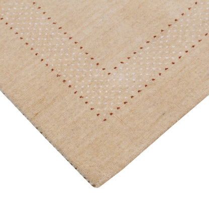 Ivory Contemporary Design Hand Loomed Wool Area Rug.