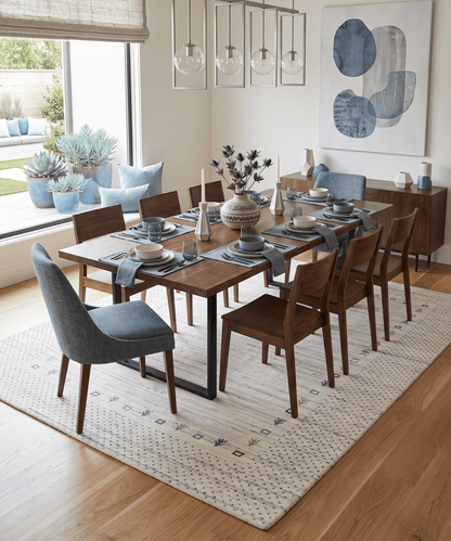 Ivory Contemporary Gabbeh Border Design Hand Loomed Wool Rug.