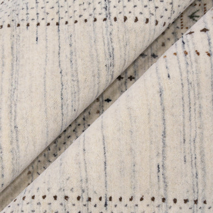Ivory Gabbeh Design Hand Loomed Wool Area Rug.