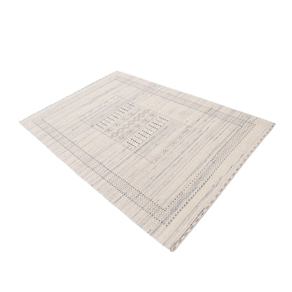 Ivory Gabbeh Design Hand Loomed Wool Area Rug.