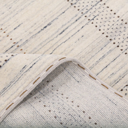 Ivory Gabbeh Design Hand Loomed Wool Area Rug.