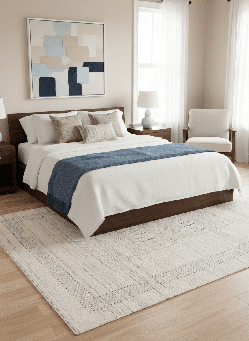 Ivory Gabbeh Design Hand Loomed Wool Area Rug.