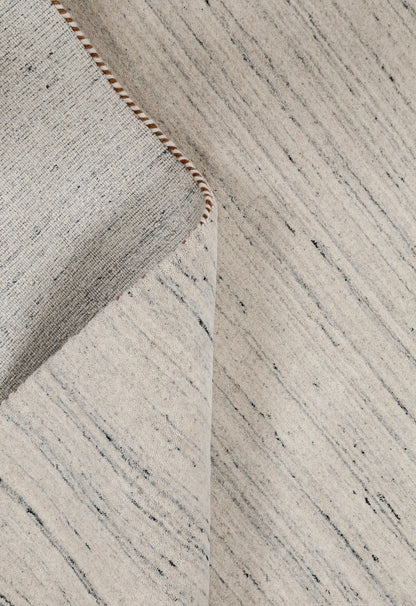 Ivory Modern Style Hand Loomed Wool Area Rug.