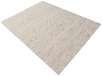 Ivory Modern Style Hand Loomed Wool Area Rug.