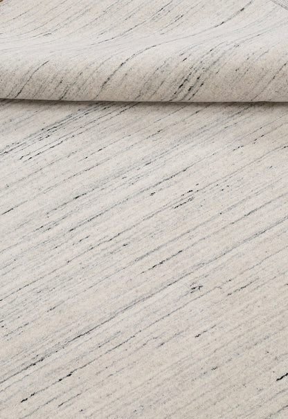 Ivory Modern Style Hand Loomed Wool Area Rug.