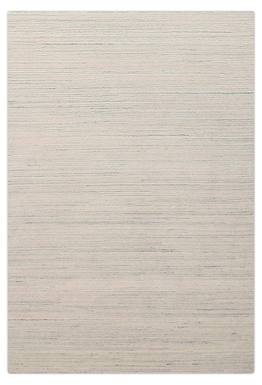 Ivory Modern Style Hand Loomed Wool Area Rug.