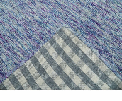 Purple and Blue Modern Solid Hand Tufted Wool Rug.